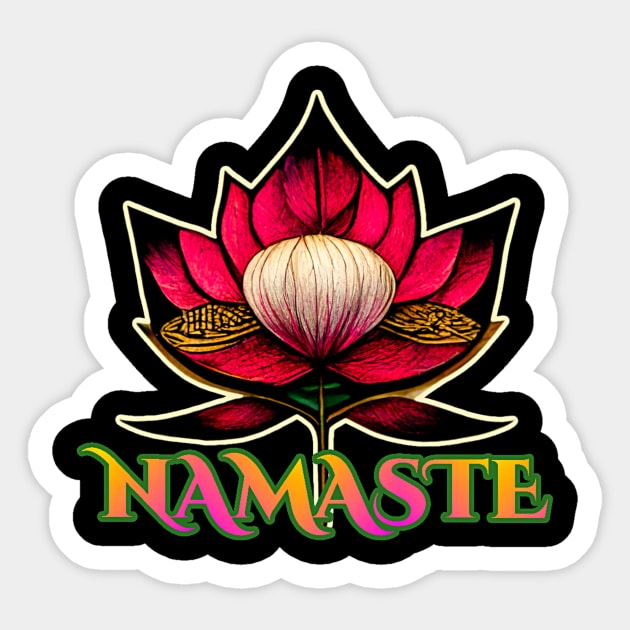 Namaste Lotus Flower Sticker by Edongski303 Teepublic Merch